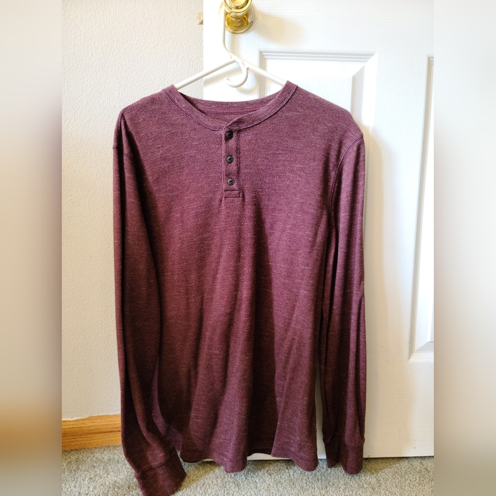 George Mens 3 Button Henley Long Sleeve Shirt